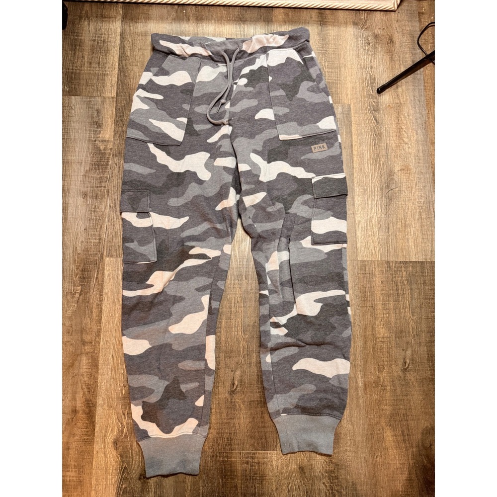 Pink Victoria's Secret Grey Camo Cargo Joggers Sweatpants XS